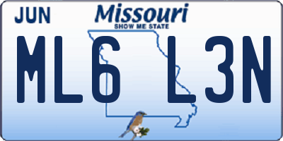MO license plate ML6L3N