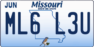MO license plate ML6L3U