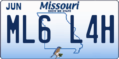 MO license plate ML6L4H