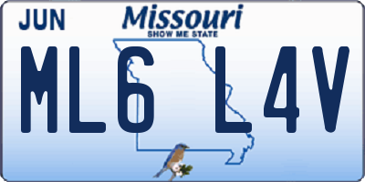 MO license plate ML6L4V