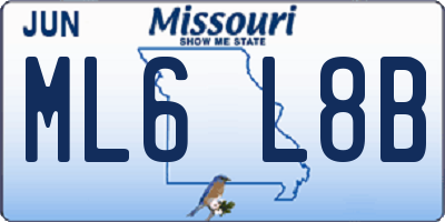 MO license plate ML6L8B