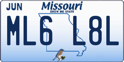 MO license plate ML6L8L