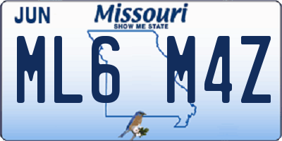 MO license plate ML6M4Z