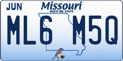 MO license plate ML6M5Q