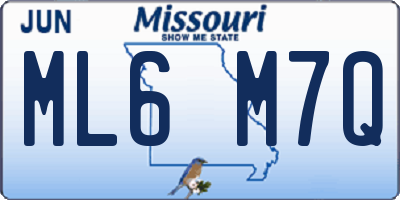 MO license plate ML6M7Q