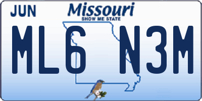 MO license plate ML6N3M