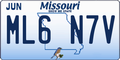 MO license plate ML6N7V