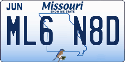 MO license plate ML6N8D