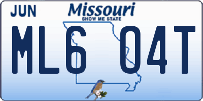 MO license plate ML6O4T