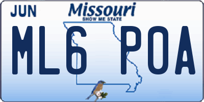 MO license plate ML6P0A