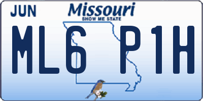 MO license plate ML6P1H
