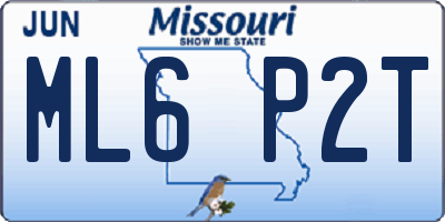 MO license plate ML6P2T