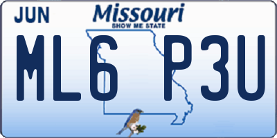 MO license plate ML6P3U