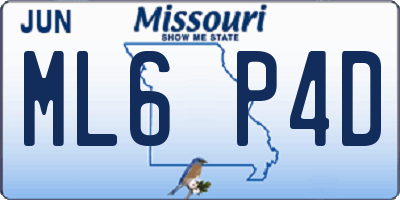 MO license plate ML6P4D