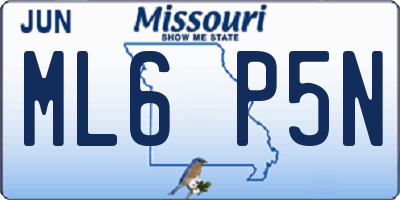 MO license plate ML6P5N
