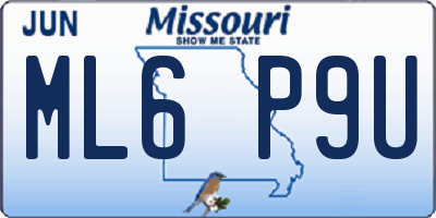 MO license plate ML6P9U