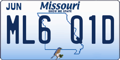 MO license plate ML6Q1D