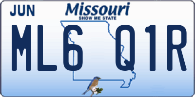 MO license plate ML6Q1R