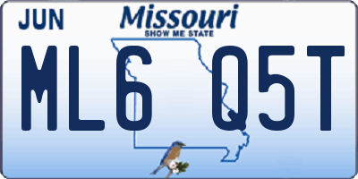 MO license plate ML6Q5T
