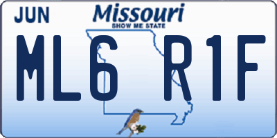 MO license plate ML6R1F