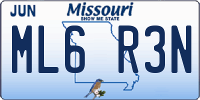 MO license plate ML6R3N