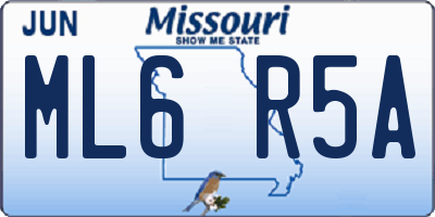 MO license plate ML6R5A
