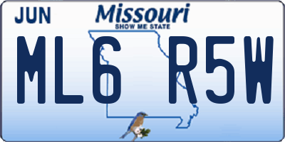 MO license plate ML6R5W