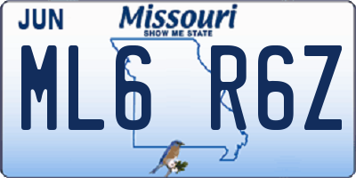 MO license plate ML6R6Z