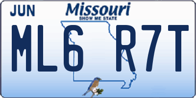 MO license plate ML6R7T