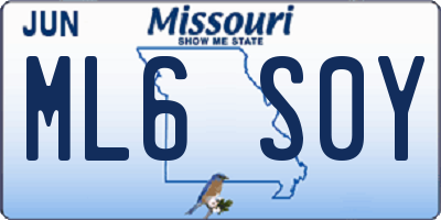 MO license plate ML6S0Y