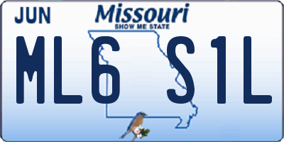 MO license plate ML6S1L