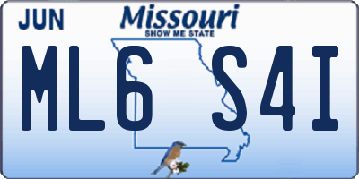 MO license plate ML6S4I