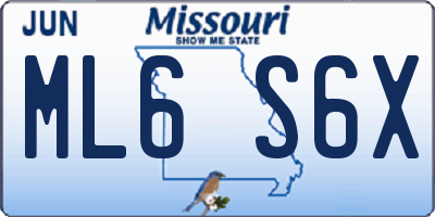 MO license plate ML6S6X