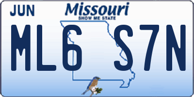 MO license plate ML6S7N