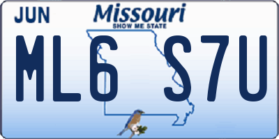 MO license plate ML6S7U