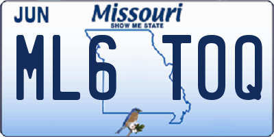 MO license plate ML6T0Q