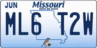 MO license plate ML6T2W