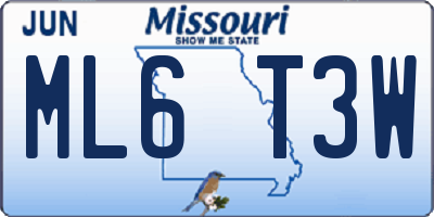 MO license plate ML6T3W