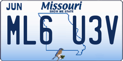 MO license plate ML6U3V
