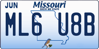 MO license plate ML6U8B