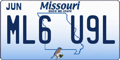 MO license plate ML6U9L