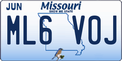 MO license plate ML6V0J
