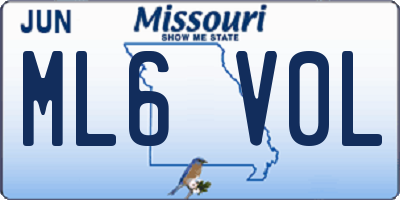 MO license plate ML6V0L
