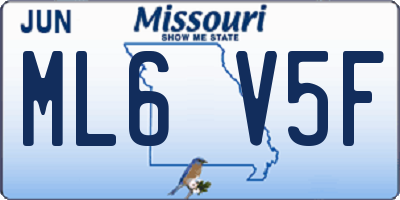 MO license plate ML6V5F