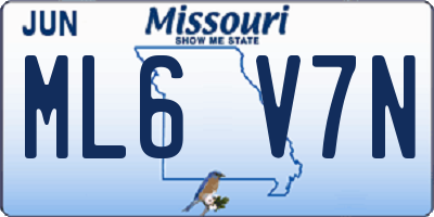 MO license plate ML6V7N