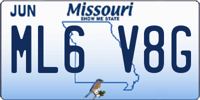 MO license plate ML6V8G