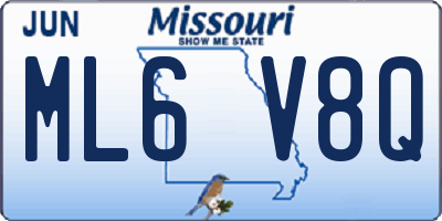 MO license plate ML6V8Q