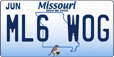 MO license plate ML6W0G
