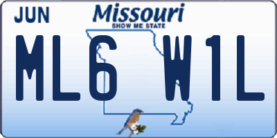 MO license plate ML6W1L