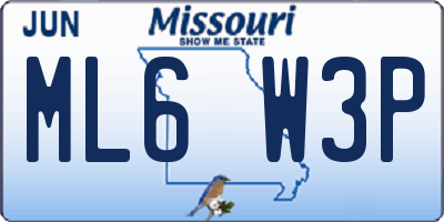 MO license plate ML6W3P